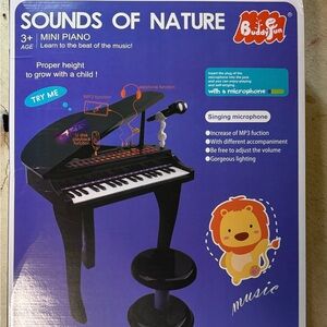 Kids Musical Keyboard with Microphone - Black